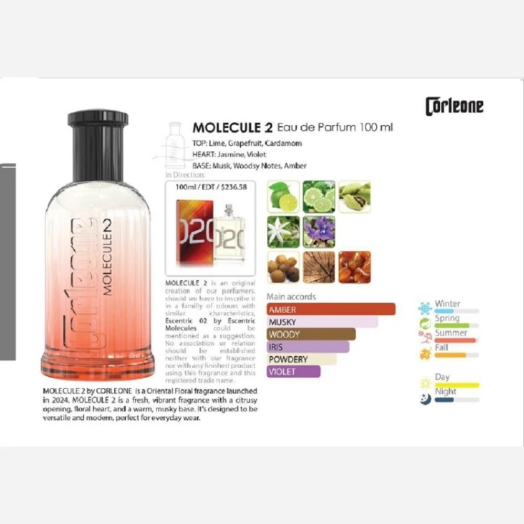 عطر ادکلن کورلئونه مدل Molecule 2 ( مشابه مولکول 2 ) | Corleone Molecule 2